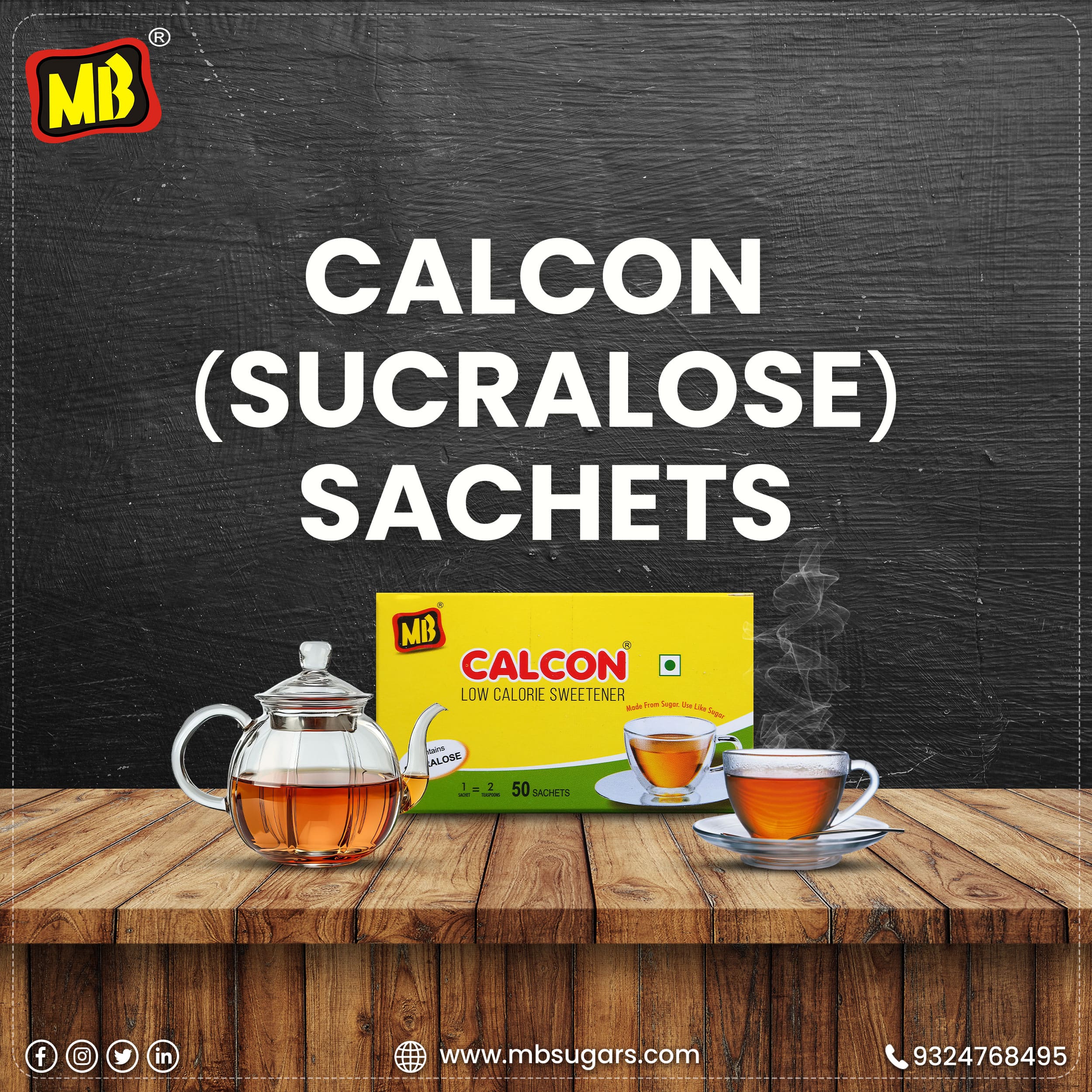 Calcon CALCON (SUCRALOSE) SACHETS – MB Sugar